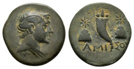 PONTOS. Amisos. Ae (Circa 120-111 or 110-100 BC). Struck under Mithradates VI Eupator.

Obv: Bareheaded, draped and winged bust right.
Rev: AMI - Σ...
