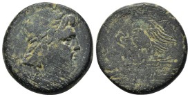 PONTOS. Amisos.Time of Mithradates VI Eupator.(Circa 111-105 or 95-90 BC).Ae.

Obv : Laureate head of Zeus right.
Rev : AMIΣOY.
Eagle standing lef...