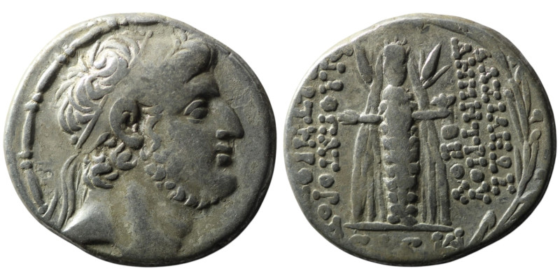 SELEUKID KINGS. Demetrios III Eukairos (97/6-88/7 BC). Damaskos. SE 216 = 97/6
...