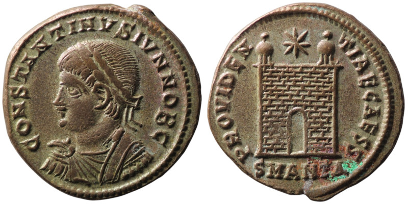 Constantine II, Caesar (AD 316-337). Antioch
AE Follis (20mm, 2,95g)