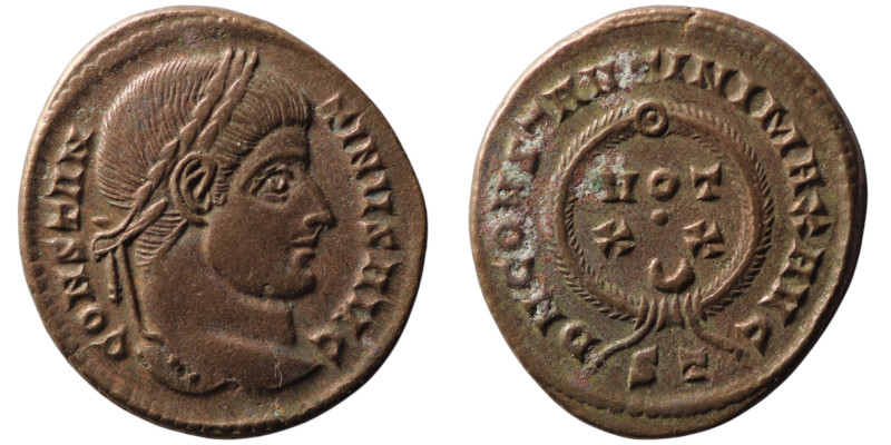Constantine I 'the Great' (AD 307/10-337). Ticinum
AE Follis (20mm, 3,35g)