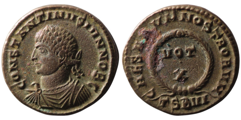 Constantine II, Caesar (AD 316-337). Thessalonica
AE Follis (19mm, 3,37g)