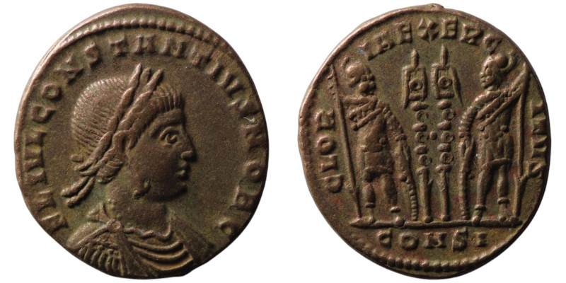 Constantius II, Caesar (AD 324-337). Constantinople
AE Follis (17mm, 2,63g)