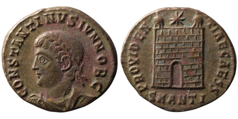 Constantine II, Caesar (AD 316-337). Antioch
AE Follis (19mm, 2,95g)