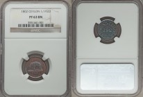 British Colony copper Proof 1/192 Rixdollar 1802 PR63 Brown NGC, KM73. Perfectly paired red and teal tone on the obverse, bleeding over into pure aqua...