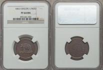 British Colony copper Proof 1/96 Rixdollar 1802 PR64 Brown NGC, KM74. A gorgeous type with soft device frosting that lends a semi-cameo appearance. Fr...