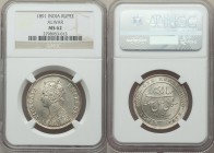 Alwar. Mangal Singh Rupee 1891 MS62 NGC, KM46. Sharp luster and a sound strike define this Mint State offering. From the Hamilton Collection of Britis...