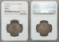 Baroda. Sayaji Rao III Rupee VS 1952 (1895) MS62 NGC, Baroda mint, KM-Y36a. Hints of red and blue color pervade otherwise fully olive surfaces to imbu...