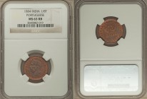 Portuguese Colony - Goa. Luiz I 1/8 Tanga 1884 MS63 Red and Brown NGC, KM307. A choice example with abundant cupric reds framing the central features....