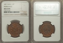Portuguese Colony - Goa. Luiz I 1/4 Tanga 1871 MS63 Brown NGC, KM304. A piece which presents powerful visual contrasts that give a strong pop to the d...