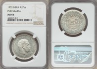 Portuguese Colony - Goa. Carlos I Rupia 1903 MS63 NGC, KM17. Outranked by just a single example of 18 certified for the type by NGC, this choice speci...