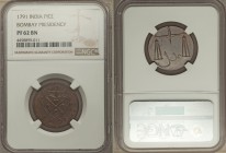 British India. Bombay Presidency Proof Pice 1791 PR62 Brown NGC, Bombay mint, KM193. Evincing some minor handling, but nonetheless still quite pleasin...