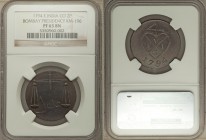 British India. Bombay Presidency Proof 2 Pice 1794 PR63 Brown NGC, KM196. Subtle navy toning accents silhouette the obverse features, while faint die ...