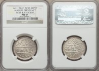 British India. Madras Presidency Rupee AH 1172 Year 6 (1763/4) MS64 NGC, Calcutta mint, KM436. Some minor striking weakness and flatness atop the devi...