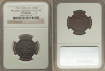 British India. Madras Presidency Proof 1/96 Rupee 1794 PR64 Brown NGC, Soho mint, KM392. A deeply toned offering revealing sharp detail. From the Hami...