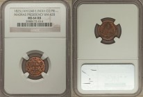 British India. Madras Presidency Pie AH 1240 (1825) MS64 Red and Brown NGC, London mint, KM428. The finest of the type seen to-date by NGC, razor-shar...