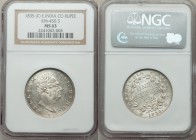 British India. William IV Rupee 1835-(c) MS63 NGC, Calcutta mint, KM450.3, S&W-1.39. Type C Bust, Type II Reverse. Tone-free and silky white, some sca...