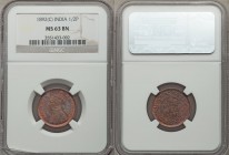 British India. Victoria 1/2 Pice 1892-(c) MS63 Brown NGC, Calcutta mint, KM484. Luxurious eye-appeal with mildly granular surfaces. From the Hamilton ...