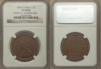 British India. Victoria 1/2 Anna 1876-(c) VF35 Brown NGC, Calcutta mint, KM468, S&W-5.47. A deep chocolate brown with surprisingly good details for th...