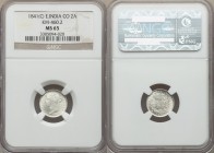 British India. Victoria 2 Annas 1841-(c) MS65 NGC, Calcutta mint, KM460.2., S&W-3.62. Type A Bust, Type I Reverse. Fully deserving of its gem status w...