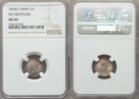British India. Victoria 2 Annas 1878-(c) MS64 NGC, Calcutta mint, KM488, S&W-6.351. Type B Bust, Type II Reverse. A tiny near gem beaming with quality...