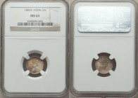 British India. Victoria 2 Annas 1886-c MS65 NGC, Calcutta mint, KM488, S&W-6.390. Type B Bust, Type II Reverse. Exquisite old envelope tone melts from...