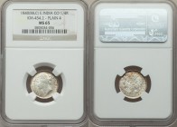 British India. Victoria 1/4 Rupee 1840-(b&c) MS65 NGC, Bombay or Calcutta mint, KM454.2, S&W-3.52. Type A Bust, Type I Reverse. Perfectly frosty and d...