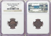 British India. Victoria Prooflike Restrike 1/4 Rupee 1840.-(b) PL63 NGC, Bombay mint, KM453.1, S&W-Unl. (cf. S&W-2.45 for currency striking). Type A B...