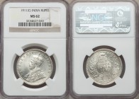 British India. George V Rupee 1911-(c) MS62 NGC, Calcutta mint, KM523. From the Hamilton Collection of British India Coins

HID09801242017