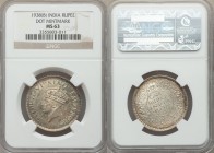 British India. George VI Rupee 1938-(b) MS63 NGC, Bombay mint, KM555. Aesthetically singular, this offering is defined by its variegated toning, a spe...