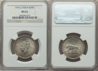 British India. George VI Rupee 1947-(L) MS62 NGC, Lahore mint, KM559. Lustrous, with a light steel tone. From the Hamilton Collection of British India...