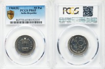 Republic Proof 50 Naye Paise 1960-(b) PR65 PCGS, Bombay mint, KM55. The scarcest date by far in the KM55 50 Naye Paise series, with a catalog value se...