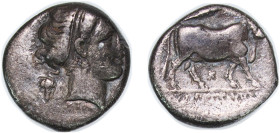 Rome Neapolis Campania 320 BC - 300 BC AR Didrachm (Nymph & Man-faced bull) Silver 6.78g VF HN Italy 571 SambonArt 435-454 HGC 1 451