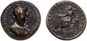 Rome Roman Empire 117 AR Sestertius - Hadrian (DAC PARTHICO P M TR P COS P P CONCORDIA SC; Concordia and Spes) Bronze Rome Mint 26.2g VF Tooled RIC II...