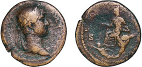 Rome Roman Empire 124 - 125 AE As - Hadrian (COS III S C; Antioch and Orantes) Bronze Rome Mint 8.18g VF RIC II.3 750 OCRE ric.2_3(2).hdn.750