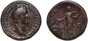 Rome Roman Empire 140 - 144 AE Sestertius - Antoninus Pius (APOLLINI AVGVSTO S C; Apollo) Bronze Rome Mint 28.49g VF RIC III 598a OCRE ric.3.ant.598a