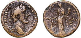 Rome Roman Empire 145 - 161 AE Sestertius - Antoninus Pius (PAX AVG COS IIII S C; Pax) Bronze Rome Mint 23.82g VF RIC III 777 OCRE ric.3.ant.777