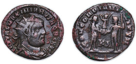 Rome Roman Empire 295 - 299 KΑ AE Fraction - Galerius (CONCORDIA MILITVM) Bronze Cyzicus Mint 2.71g VF RIC VI 18b OCRE ric.6.cyz.18b