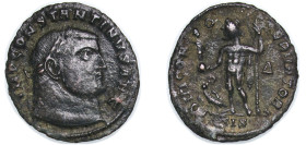 Rome Roman Empire 313 - 315 SIS AE Nummus - Constantinus I (IOVI CONSERVATORI) Bronze Siscia Mint 3.49g VF RIC VII Siscia 7 OCRE ric.7.sis.7