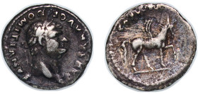 Rome Roman Empire 76 - 77 AR Denarius - Domitian (COS IIII; Pegasus) Silver Rome Mint 3g VF Scratches RIC II.1 922 OCRE ric.2_1(2).ves.922
