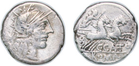 Rome Roman Republic (ancient) 123 BC AR Denarius (Porcia: C. Porcius Cato; C•CATO) Silver Rome Mint 3.63g VF RRC 274/1 CRR 417 RCV I 149