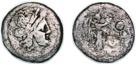 Rome Roman Republic (ancient) 207 BC AR Victoriatus (Crescent; ROMA) Silver 2.45g VF RRC 57/1 CRR 220 BMC RR 436-439 RBW 217