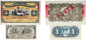 Cuba Spanish colony 1895 Pesos (2 Lots) Paper AU