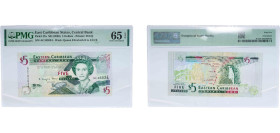 Eastern Caribbean States 2008 5 Dollars Paper PMG Gem Uncirculated 65 EPQ P 47