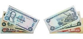 Jamaica Commonwealth 1985 - 1994 10 Dollars (3 Lots) Paper UNC