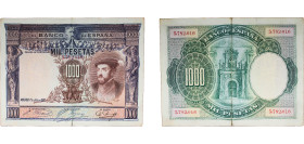 Spain Kingdom 1925 1000 Pesetas Paper VF P 70