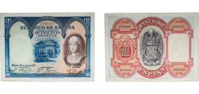 Spain Kingdom 1927 500 Pesetas Paper XF P 73