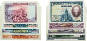 Spain Kingdom 1928 Pesetas Set (4 Lots) Paper AU