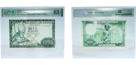 Spain Nationalist Government 1965 1000 Pesetas Paper PMG Choice Uncirculated 63 P 151