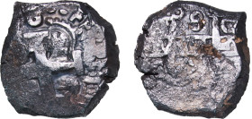 Bolivia Spanish colony 1753 - 1754 P C 8 Reales - Ferdinand VI Silver (.917) Potosi Mint 25.64g VF Seawater Corrossion KM 40